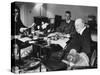 Sir Winston Churchill, Sitting Behind Desk at Chartwell-null-Stretched Canvas