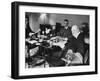 Sir Winston Churchill, Sitting Behind Desk at Chartwell-null-Framed Photographic Print