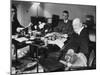 Sir Winston Churchill, Sitting Behind Desk at Chartwell-null-Mounted Photographic Print