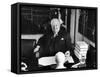 Sir Winston Churchill, Sitting Behind Desk at Chartwell-null-Framed Stretched Canvas