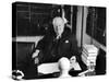 Sir Winston Churchill, Sitting Behind Desk at Chartwell-null-Stretched Canvas