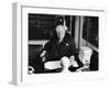Sir Winston Churchill, Sitting Behind Desk at Chartwell-null-Framed Photographic Print
