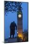 Sir Winston Churchill Statue and Big Ben, Parliament Square, Westminster, London, England-James Emmerson-Mounted Photographic Print