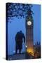 Sir Winston Churchill Statue and Big Ben, Parliament Square, Westminster, London, England-James Emmerson-Stretched Canvas