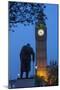 Sir Winston Churchill Statue and Big Ben, Parliament Square, Westminster, London, England-James Emmerson-Mounted Photographic Print