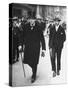 Sir Winston Churchill Walking in Street with Sir James Grigg, His Parliamentary Private Secretary-null-Stretched Canvas