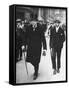 Sir Winston Churchill Walking in Street with Sir James Grigg, His Parliamentary Private Secretary-null-Framed Stretched Canvas