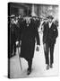 Sir Winston Churchill Walking in Street with Sir James Grigg, His Parliamentary Private Secretary-null-Stretched Canvas