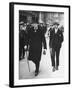 Sir Winston Churchill Walking in Street with Sir James Grigg, His Parliamentary Private Secretary-null-Framed Photographic Print