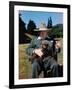 Sir Winston Churchill Wearing Straw Hat while Holding Pet Poodle at Chartwell Manor-Hans Wild-Framed Premium Photographic Print