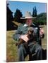 Sir Winston Churchill Wearing Straw Hat while Holding Pet Poodle at Chartwell Manor-Hans Wild-Mounted Premium Photographic Print
