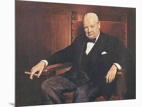 Sir Winston Churchill-Arthur Pan-Mounted Art Print