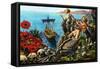 Sirens Attempting to Seduce Odysseus-Payne-Framed Stretched Canvas
