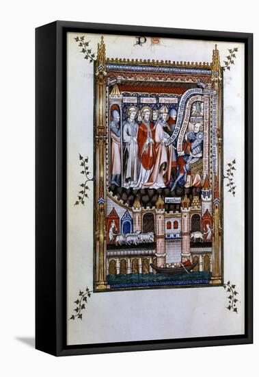 Sisinnius Exhorts St Denis to Renounce His Faith, 1317-null-Framed Stretched Canvas