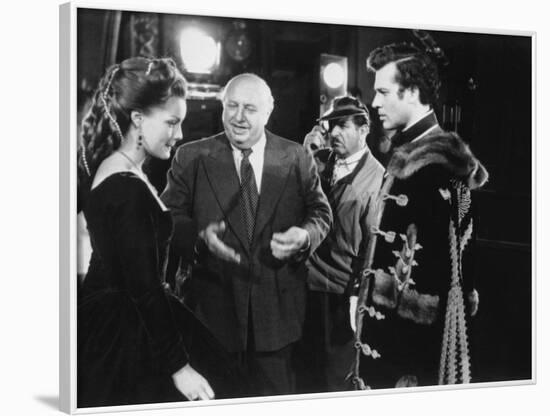 SISSI, 1955 directed by ERNST MARISCHKA On the set, Ernst Marischka (director) directs Romy Schneid-null-Framed Photo