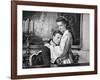 Sissi face a son Destin by Ernst Marischka with Romy Schneider and Kaiser Franz Joseph, 1957 (b/w p-null-Framed Photo