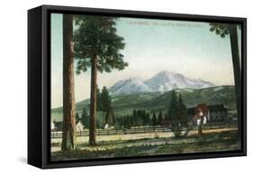 Sisson, California - View of Mt Shasta, Now Mt Shasta City-Lantern Press-Framed Stretched Canvas