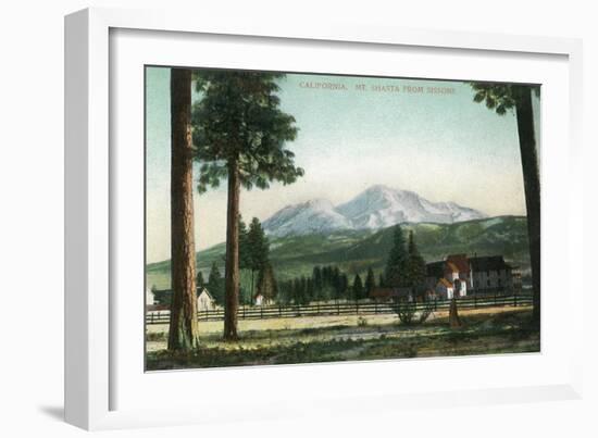 Sisson, California - View of Mt Shasta, Now Mt Shasta City-Lantern Press-Framed Art Print