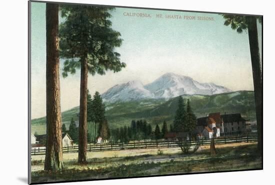 Sisson, California - View of Mt Shasta, Now Mt Shasta City-Lantern Press-Mounted Art Print