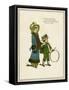 Sister and Brother with Hoop and Stick-Kate Greenaway-Framed Stretched Canvas