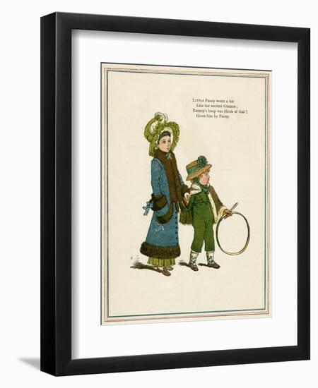 Sister and Brother with Hoop and Stick-Kate Greenaway-Framed Art Print