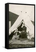 Sister Eleanor Wibmer Jeffries and Sister Nellie Constance Morrice (Right) Outside their Tent at No-null-Framed Stretched Canvas