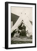 Sister Eleanor Wibmer Jeffries and Sister Nellie Constance Morrice (Right) Outside their Tent at No-null-Framed Giclee Print