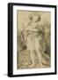 Sisterly Help (Pencil on Paper)-Frederic James Shields-Framed Giclee Print