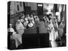 Sisters at St. Vincent's Hospital in Recreation Room Watching Program from New Local TV Station-Ralph Morse-Stretched Canvas