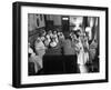 Sisters at St. Vincent's Hospital in Recreation Room Watching Program from New Local TV Station-Ralph Morse-Framed Photographic Print