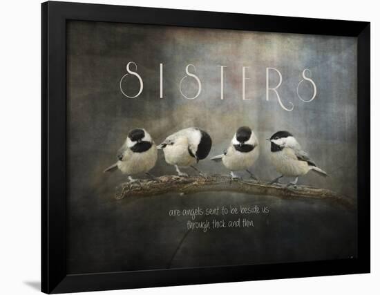 Sisters Chickadees-Jai Johnson-Framed Giclee Print