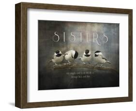 Sisters Chickadees-Jai Johnson-Framed Giclee Print