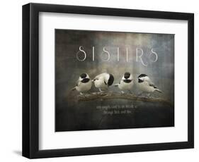 Sisters Chickadees-Jai Johnson-Framed Giclee Print