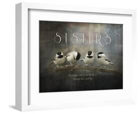 Sisters Chickadees-Jai Johnson-Framed Giclee Print