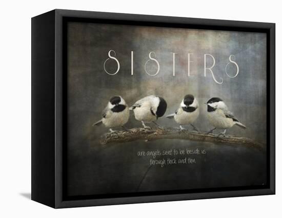 Sisters Chickadees-Jai Johnson-Framed Stretched Canvas