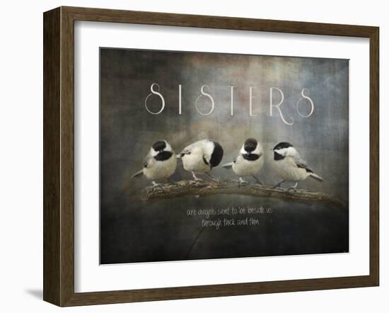 Sisters Chickadees-Jai Johnson-Framed Giclee Print