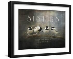 Sisters Chickadees-Jai Johnson-Framed Giclee Print