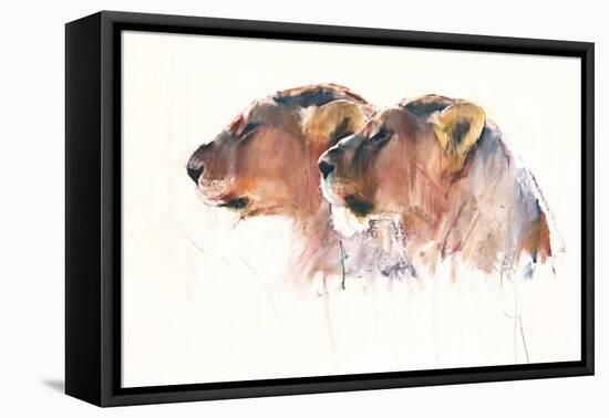 Sisters, Etosha, 2017,-Mark Adlington-Framed Stretched Canvas