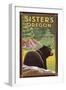 Sisters, Oregon - Bear in Forest-Lantern Press-Framed Art Print