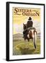 Sisters, Oregon - Cowboy on Horseback-Lantern Press-Framed Art Print