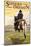 Sisters, Oregon - Cowboy on Horseback-Lantern Press-Mounted Art Print
