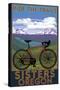 Sisters, Oregon - Mountain Bike-Lantern Press-Stretched Canvas