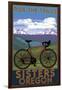 Sisters, Oregon - Mountain Bike-Lantern Press-Framed Art Print