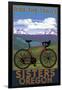 Sisters, Oregon - Mountain Bike-Lantern Press-Framed Art Print