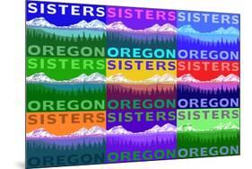 Sisters, Oregon - Mountains and Meadow Pop Art-Lantern Press-Mounted Premium Giclee Print