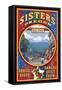 Sisters, Oregon - Town Scene Quilt Design-Lantern Press-Framed Stretched Canvas