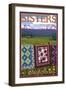 Sisters, Oregon View with Quilts on Fence, c.2009-Lantern Press-Framed Art Print