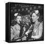 Sisters Performing at the Microphone at the Grand Ole Opry-Ed Clark-Framed Stretched Canvas