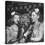 Sisters Performing at the Microphone at the Grand Ole Opry-Ed Clark-Stretched Canvas