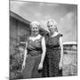 Sisters Pose in the Yard of a Suburban Cleveland Home, Ca. 1966.-Kirn Vintage Stock-Mounted Photographic Print